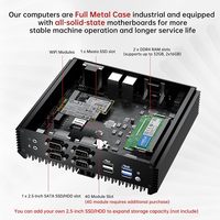 Mini PC industriel sans ventilateur, ordinateur de bureau, processeur Core I5-8250U 1.6-3.4GHz, Windows 11 Pro, 16 Go de RAM DDR4, 256 Go de SSD, VGA/ 4K 60Hz