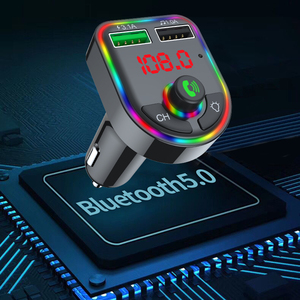 F6 mới rảnh tay BT 5.0 FM Transmitter modulator xe Mp3 Máy nghe nhạc 3.1A nhanh chóng sạc TF thẻ U đĩa mèo <span class=keywords><strong>Kit</strong></span> Phụ Kiện Xe Hơi - Product Image 3
