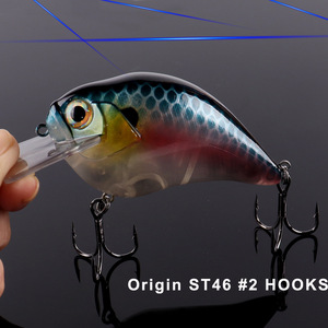 Leurre flottant Rock Fat de 9,5 cm et 29,7 g, grand <span class=keywords><strong>crankbait</strong></span> réaliste en acier inoxydable pour achigan avec hameçons - Product Image 2