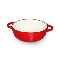 Grosir pot Enamel dapur bentuk bulat kaserol besi cor Enamel Oven Belanda dengan tutup Dia22 * H8 cm 2,1 L