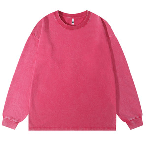 เสื้อสเวตเชิ้ตวินเทจสไตล์มินิมอลสำหรับผู้ชาย ทรงโอเวอร์ไซส์ คอกลม แขนยาว สวมหัว แบบเรียบง่าย สตรีทแวร์ เสื้อยืด TKAN9143 - Product Image 1