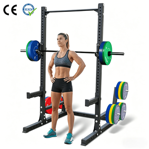 VIGFIT Station de musculation professionnelle en acier de 3 mm d'épaisseur, support de squat et demi-rack de musculation pour centre de fitness - Product Image 1