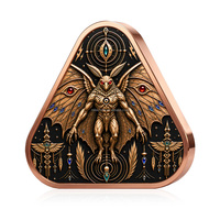 Pièce de collection souvenirs 1OZ en cuivre fin 999, pièce de défi triangulaire, relief 3D, placage antique, créature mystique extraterrestre
