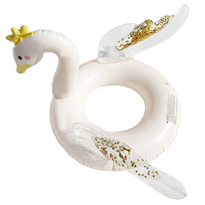 Flotador inflable con forma de cisne para niños, con lentejuelas, flotador para las axilas, para piscina, parque acuático, 70 cm, adecuado para edades de 5 a 9 años - Product Image 5