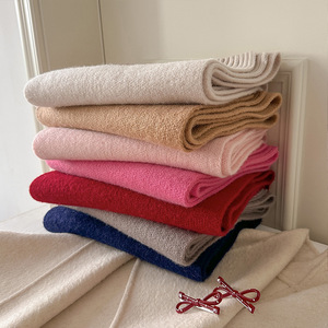 冬用スカーフ100% ウール180 * 30cm無地ニットスカーフ多用途の暖かい女性用スカーフ - Product Image 2