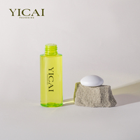Bouteille de toner PET vide de 75ml 100ml 150ml 200ml Bouteille d'essence d'emballage cosmétique en plastique vert clair ambré avec couvercle en ABS vente en gros
