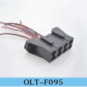 Olt F095 4 Position Right Angle Male Automotive Connector <b>Black</b> Plastic Wiring <b>Harness</b> Component - Product Image 1