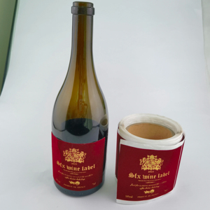 Etiquetas Autoadhesivas de Terciopelo para Botellas de <span class=keywords><strong>Vino</strong></span> Tinto, <span class=keywords><strong>con</strong></span> Estampado en Dorado - Product Image 2