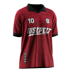 Maglia da calcio a controllo dell'umidità con collo a Polo a bottone singolo, tessuto a asciugatura rapida e opzioni di rifinitura personalizzate per giocare allo stadio - Product Image 5