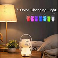 Nouvelle Lampe LED en forme de chat Kawaii souple et rechargeable par USB 2026 pour la décoration de chambre à coucher et de chevet