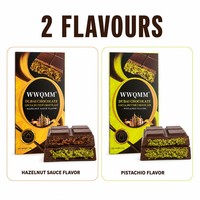 Chocolat Artisanal Pistache OEM/ODM en Barre – Usine de Chocolat Personnalisé, Style Dubaï Sucré