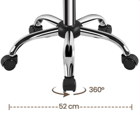 Tabouret pivotant multifonctionnel en cuir PU réglable en hauteur avec dossier pour spa, salon, barbier, application multi-scènes