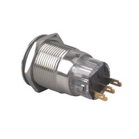 Micro-interrupteur à bouton-poussoir momentané rond étanche en acier inoxydable de 19 mm 220 V 1NO1NC IP65
