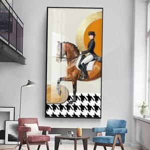 Peinture murale moderne de chevaux en porcelaine de cristal, œuvre d'art en peinture sur porcelaine de cristal - Product Image 2