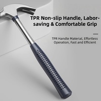 Marteau à griffes multifonctionnel en acier à haute teneur en carbone, tire-clous pour le travail du bois, petit marteau à tête de maillet, outil avec poignée TPR, personnalisable OEM
