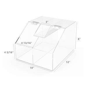 <span class=keywords><strong>2</strong></span> ngăn hiển thị lưu trữ Thùng rõ ràng Acrylic kẹo Dispenser <span class=keywords><strong>box</strong></span> với lật nắp - Product Image 3