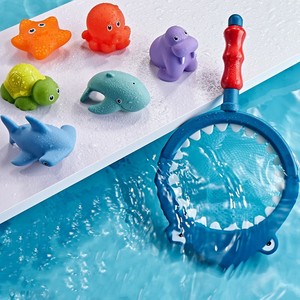 Jouet de <span class=keywords><strong>bain</strong></span> flottant et cuillère à eau, jeu de <span class=keywords><strong>filet</strong></span> de poisson dans la baignoire salle de <span class=keywords><strong>bain</strong></span> piscine pour enfants tout-petits bébé, cuillère de baignoire - Product Image 6