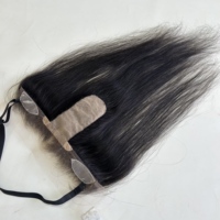 Topper en cheveux humains 100% naturel, noir naturel, indétectable, pré-épilé, avec dessus en soie en forme de T, nœuds blanchis, fermeture frontale et ligne de cheveux en dentelle HD