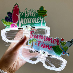 Gafas Luminosas Estilo <span class=keywords><strong>Hawaiano</strong></span>, Gafas Brillantes, Lentes de Fiesta Portátiles y Elegantes para Decoraciones de Disfraces de Cumpleaños en la Playa de Verano - Product Image 4