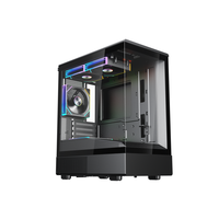 Casing Komputer Gaming Desain Baru Micro ATX PC Chassis Kaca Temper Mid Tower PC Case Cabinet Mendukung GPU 360mm