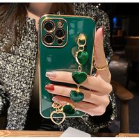 Étui de protection antichoc en TPU de luxe pour femmes, motif cœur, pour modèles populaires, plusieurs couleurs disponibles