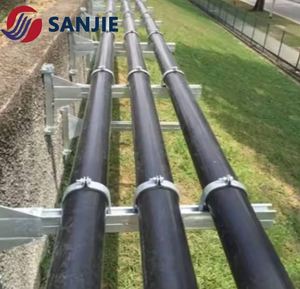ท่อ HDPE ขนาด 90 มม. เม็ดพลาสติกบริสุทธิ์ 100% สีดำลายเส้นสีน้ำเงิน สำหรับระบบน้ำแรงดันสูง - Product Image 2