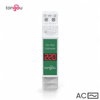 TONGOU Compteur de tension numérique intelligent monophasé et triphasé CA monté sur rail DIN 60V-450V Instrument électrique à affichage numérique M261