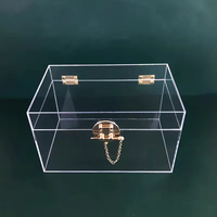 Boîte de rangement en acrylique transparente de grande taille, de qualité supérieure, avec serrure dorée, pour l'organisation et la présentation de bijoux – Vente chaude