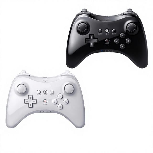WII U WIIU Gamepad Classic Controller PRO Horn-Shaped Wireless Enhanced Version ABS Material with Charging Cable