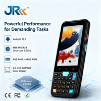 JR 957, PDA Resistente con Android 13, 2.0 GHz, Batería de 5100 mAh, Escáner de Códigos de Barras 1D y 2D, Terminal de Datos Móvil para Inventario
