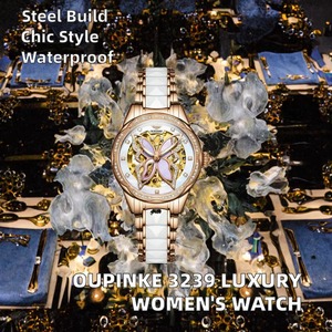 Montre mécanique squelette de luxe pour femme, personnalisable avec logo, mouvement Citizen, acier inoxydable, analogique - Product Image 3