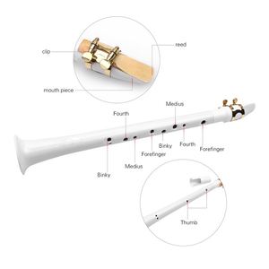 <span class=keywords><strong>Sax</strong></span> <span class=keywords><strong>tascabile</strong></span> bianco portatile Mini sassofono chiave C piccolo sassofono in plastica con borsa per il trasporto Woodwind strumento - Product Image 5