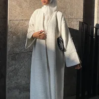 Abaya Kimono Épaisse Willson Tween à Fentes pour Femmes, Design Hiver Automne, Vêtement Musulman, Robe Grande Taille