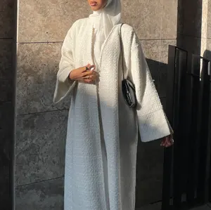 ウィルソン・ツイントゥーン・アバヤ・スリーブス・スリット・厚手・着物風・ドバイ・アバヤ（女性用）冬デザイン・秋・ムスリム服・プラスサイズ・ドレス - Product Image 1