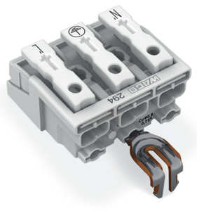 100% Original 1 Row Lighting Connector, 3p, 10 mm Pitch, 500 V, SideInput, White, <strong>294</strong> Series - Product Image 2