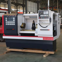 Torno CNC CK6140, torno horizontal con mandril Siemens de 250 mm, torno de bancada plana con riel guía rígido para autopartes