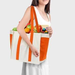 Bolsa de Mano de Lona de Algodón con Logotipo Personalizado MULUN, Bolsa de Viaje Ecológica y Sostenible con Cierre de Cremallera, Asa Doble, Linda Bolsa de Compras - Product Image 3