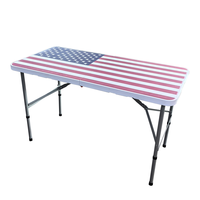 Tables pliantes rectangulaires modernes en plastique blanc, légères, empilables, résistantes aux UV, personnalisables avec logo coloré, pour hôtel et villa