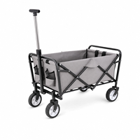 Chariot pliable à quatre roues en acier robuste, étanche, personnalisé en usine, capacité de 240 kg, pour l'industrie, le jardin, les courses, le travail en extérieur