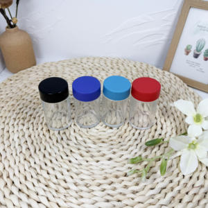 Pot de conteneur de concentré en verre transparent 5ml 9ml Pots en verre ronds carrés à profil bas avec capuchon de couvercle résistant aux enfants - Product Image 3