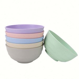 Vaisselle en paille de blé naturelle, écologique, compatible micro-ondes, pour contact alimentaire, bol à riz, ensemble de vaisselle personnalisé imprimé - Product Image 2