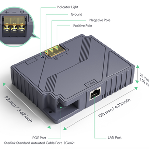 For Starlink Dushy <b>Adapter</b> Upgrade 320W Full-Duplex Gigabit PoE Injector EP-SK0015-2-Port 598Gbps <b>Switch</b> Capacity Powering - Product Image 4