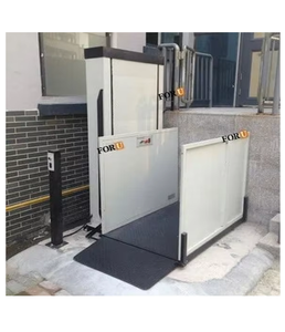 Commercial Vertical Wheelchair Lift with Hydraulic Drive Manual AC <b>Battery</b> <b>Operation</b> and Weather Resistant Structure for Hotels - Product Image 6