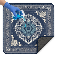 Tapis de protection matelassé écologique pour animaux de compagnie, surface en velours soyeux, imperméable en TPU, base antidérapante à pois, pour chien, chat, ou niche.
