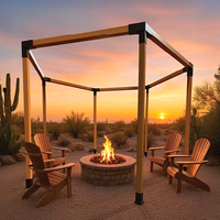 Structure de support de pergola en acier au carbone thermolaqué robuste, connecteurs de structure en bois 4x4, noir moderne, fournis directement par l'usine
