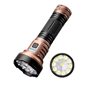 ไฟฉายกำลังสูงระยะไกลแบบรวมแสงสปอตและฟลัดไลท์ 10 หลอด LED P50 พร้อมพอร์ต USB สำหรับชาร์จ  ไฟฉายพกพาอเนกประสงค์ - Product Image 1