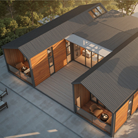 Maison Modulaire Préfabriquée à Deux Étages avec 4 Chambres, Kit de 40 pieds, Conteneur Extensible, avec Terrasse
