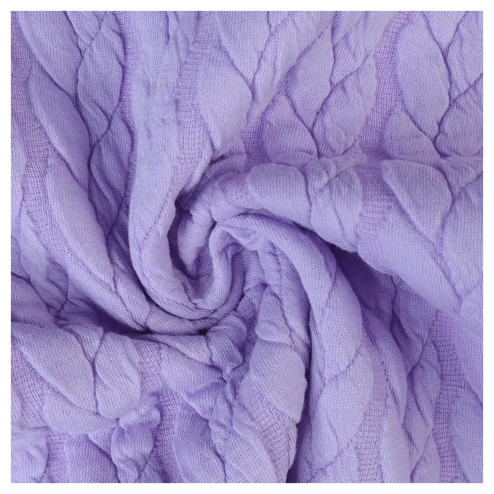 Twist thick quilted Polyester Spandex knit fabric roll textile materials garment fabrics for clothing