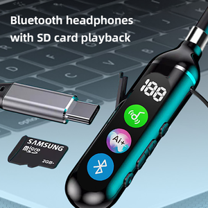 Auriculares Bluetooth 5.4 con Banda para el Cuello, Auriculares Intrauditivos con Pantalla Digital, Reproducción de Tarjeta TF, Cancelación Activa de Ruido - Product Image 6