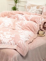 Parure de lit 4 pièces haut de gamme de luxe moderne brodée florale, chaude, antistatique, anti-boulochage, 600 fils/cm², qualité hôtelière